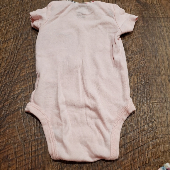 Carters Baby Girl Matching Set Pastel Pink One Piece Bodysuit Floral Leggings 3M - Picture 3 of 9